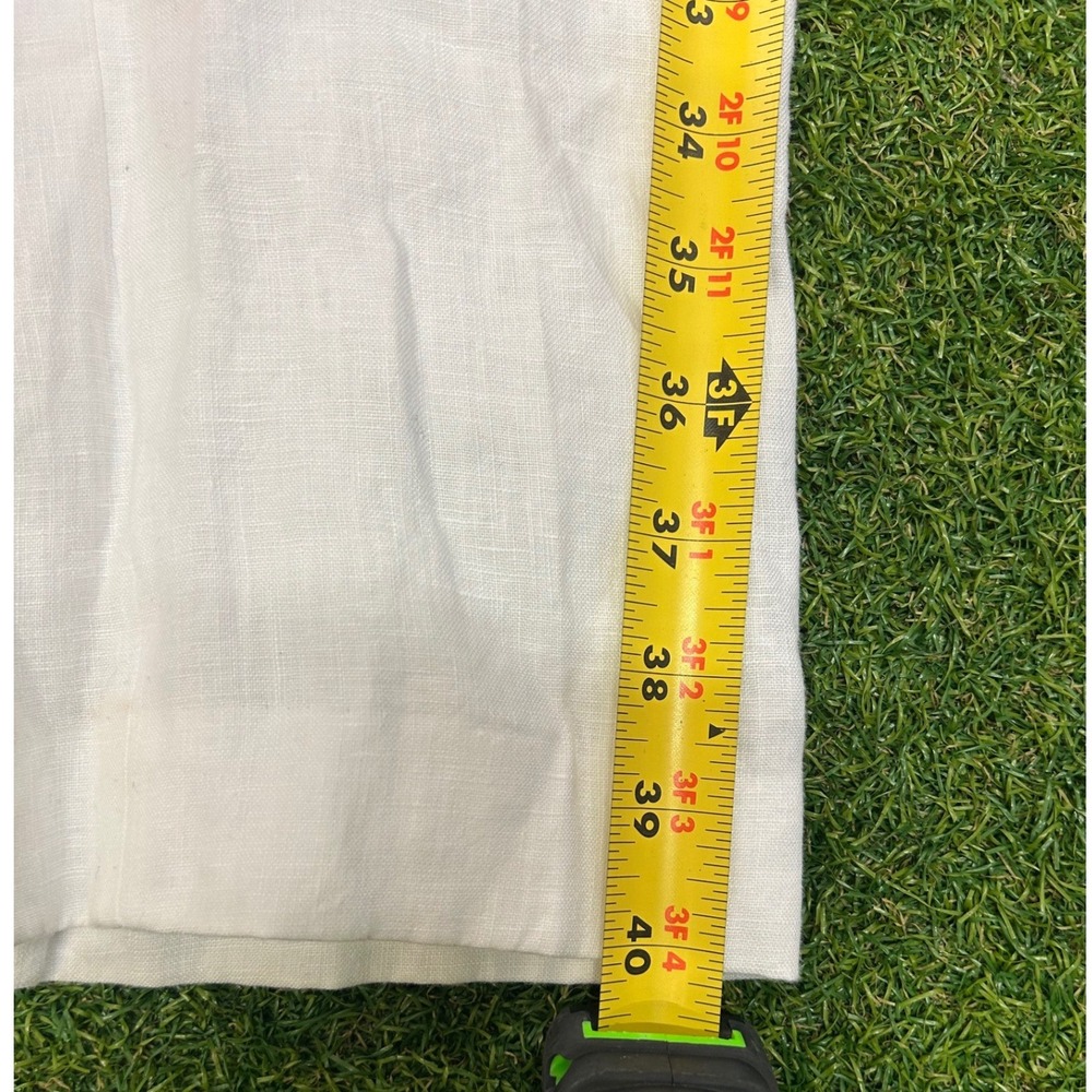 Bar III Mens 30x32 Slim Fit 100% Linen Dress Pants White Summer Trousers - Picture 6 of 7
